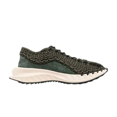 Pre-owned Valentino Garavani Valentino  Crochet Lace-up Sneaker 'green Brushwood' | Men's Size 44