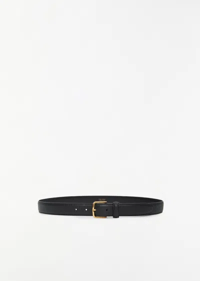 The Row Smooth Square Buckle Leather Belt In Black