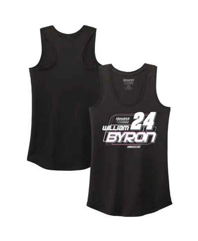 Hendrick Motorsports Team Collection Women's Black William Byron Name Number Racerback Tri-blend Tank Top In Black