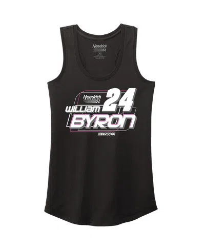 Hendrick Motorsports Team Collection Women's Black William Byron Name Number Racerback Tri-blend Tank Top In Black