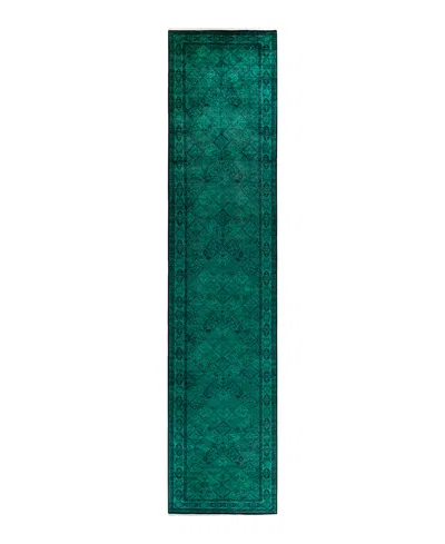 Adorn Hand Woven Rugs Fine Vibrance M1331 4'3"x19'10" Runner Area Rug In Green