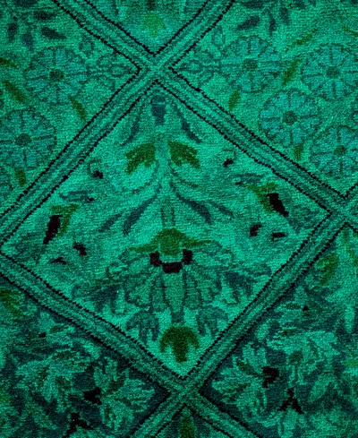 Adorn Hand Woven Rugs Fine Vibrance M1331 4'3"x19'10" Runner Area Rug In Green