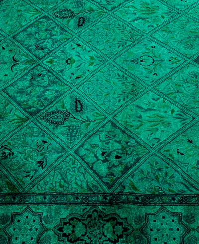 Adorn Hand Woven Rugs Fine Vibrance M1331 4'3"x19'10" Runner Area Rug In Green