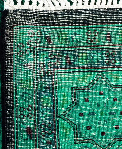 Adorn Hand Woven Rugs Fine Vibrance M1331 4'3"x19'10" Runner Area Rug In Green