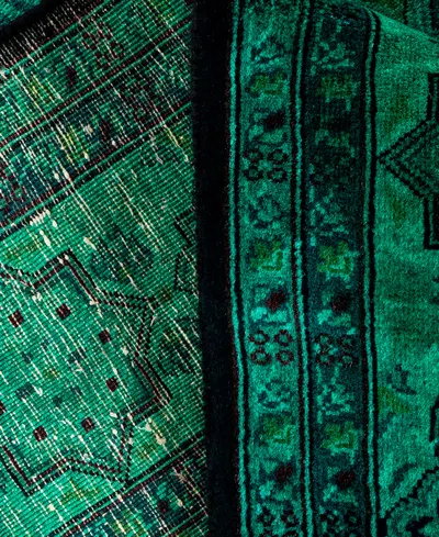 Adorn Hand Woven Rugs Fine Vibrance M1331 4'3"x19'10" Runner Area Rug In Green