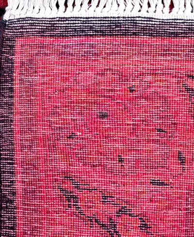 Adorn Hand Woven Rugs Fine Vibrance M1380 2'7"x12'6" Runner Area Rug In Black