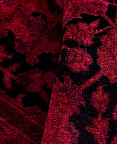 Adorn Hand Woven Rugs Fine Vibrance M1380 2'7"x12'6" Runner Area Rug In Black