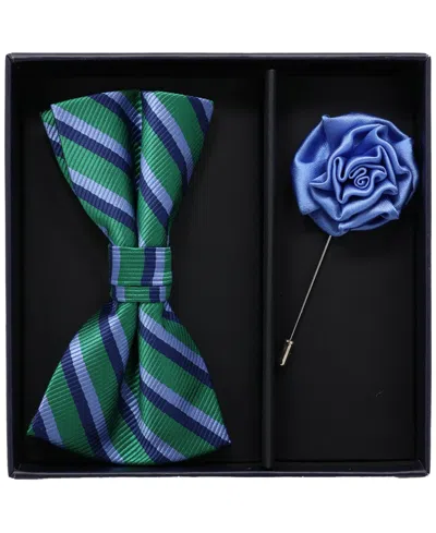 Ben Sherman Bow Tie & Lapel Pin Set In Blue