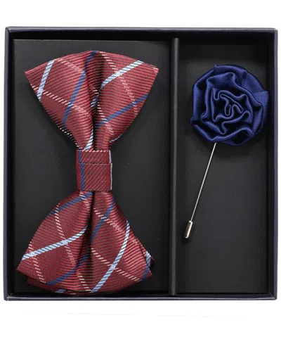 Ben Sherman Bow Tie & Lapel Pin Set In Red