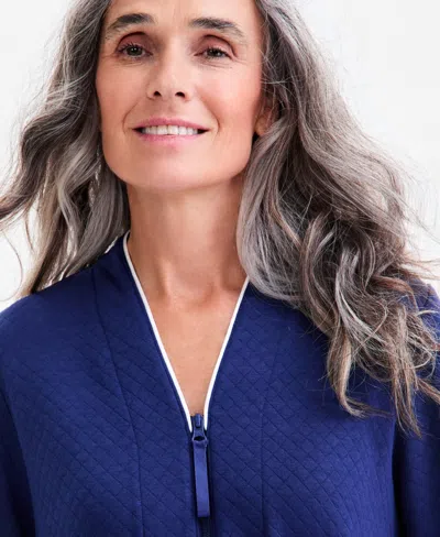 Charter Club Women's Zip-front Quilted Robe In Gold