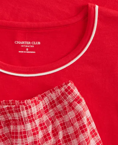 Charter Club Women's Long-sleeve Jersey Pajama Set In Gold