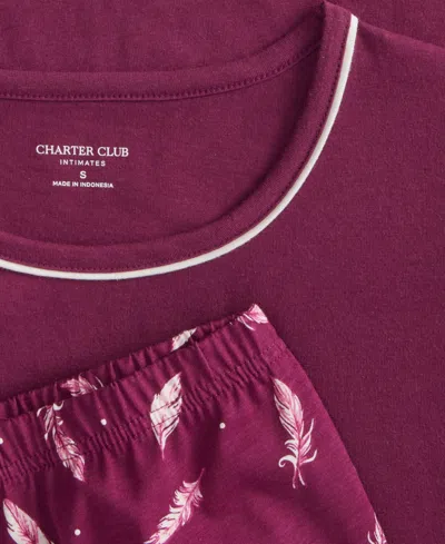 Charter Club Women's Long-sleeve Jersey Pajama Set In Gold