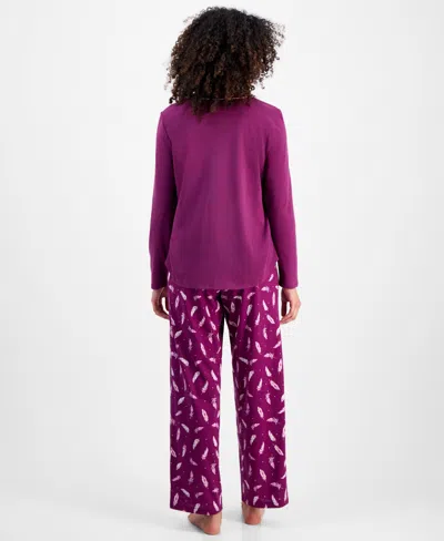 Charter Club Women's Long-sleeve Jersey Pajama Set In Gold