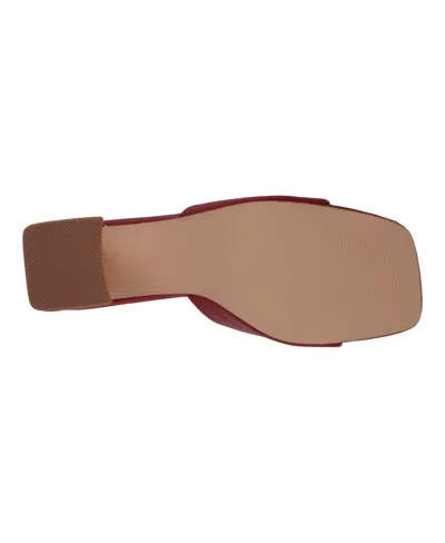 Gc Shoes Women's Soho Square Toe Block Heel Dress Sandals In Red