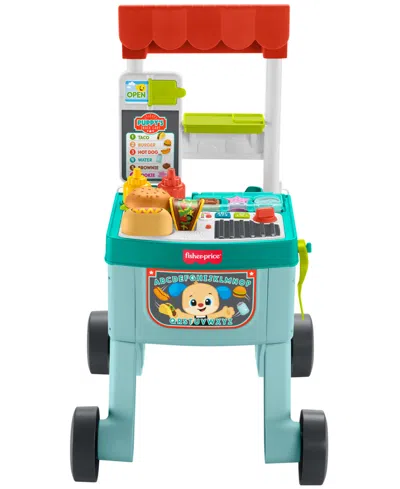 Fisher Price Laugh And Learn 4-in-1 Snack Cart Walker, 14 Play Pieces In Blue
