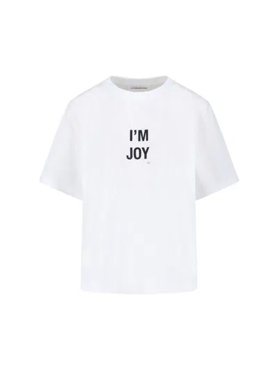 Victoria Beckham Slogan T-shirt In White