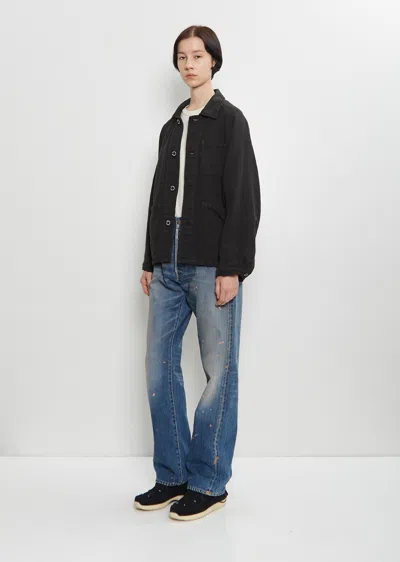 Visvim Coverall Moleskin Jacket In Black