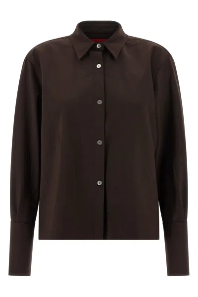 The Latest Cuffed-button Long Sleeves Shirt In Brown