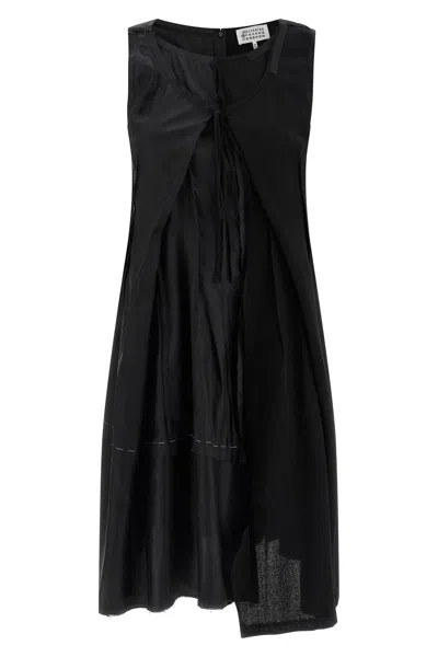 Maison Margiela Anonymity Of The Lining Asymmetrical Wool Dress In Black