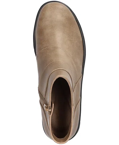 Easy Street Womens Rayleen Flat Heel Booties In Brown