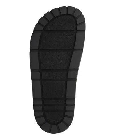 Mia Women's Thora Double Buckle Stone Detailed Slide Sandals In Black