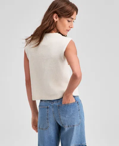 And Now This Women's Button-front Cable-knit Sweater Vest, Macy's Exclusive In White