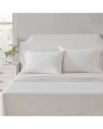 Martha Stewart Ms Core Stripe Cotton Percale Sheet Set In Pink
