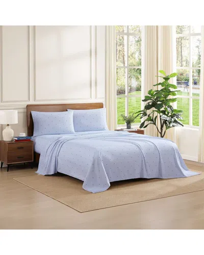 Tommy Hilfiger Solid 144-thread Count Cotton Chambray Washed 3-pc. Sheet Set, Twin Xl In Blue