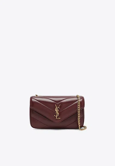 Saint Laurent Large Flip Shoulder Bag In Burgundy