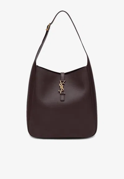 Saint Laurent Le 5 A 7 Supple Large Leather Hobo Bag In Brown