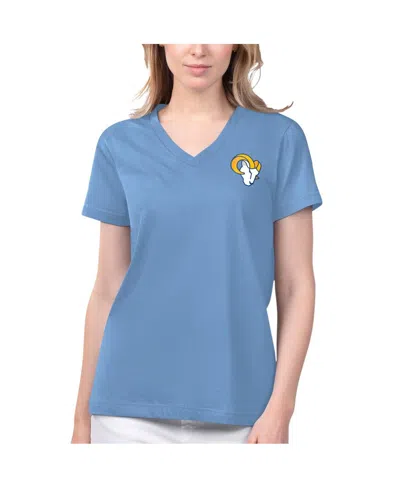 Margaritaville Women's Blue Los Angeles Rams Game Time V-neck T-shirt In Blue