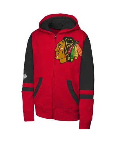 Outerstuff Big Boys And Girls Red Chicago Blackhawks Face Off Full-zip Hoodie In Red