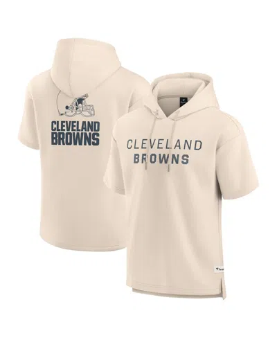 Fanatics Men's Cream Cleveland Browns Elements Future Ground Lettering Short Sleeve Pullover Hoodie In White