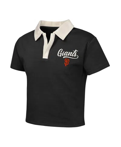 Outerstuff Big Girls 2-piece Black San Francisco Giants Base Trainer Johnny Polo Shirt And Skort Set In Black