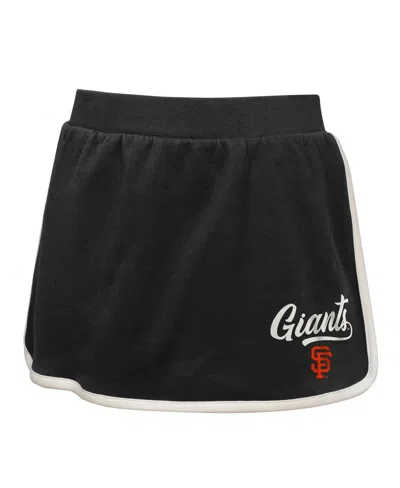 Outerstuff Big Girls 2-piece Black San Francisco Giants Base Trainer Johnny Polo Shirt And Skort Set In Black