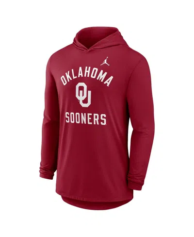 Jordan Men's Crimson Oklahoma Sooners Classic Arch Tri-blend Long Sleeve Hoodie T-shirt In Red
