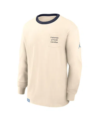 Jordan Men's Natural North Carolina Tar Heels Athletic Prep Max90 Pocket Logo Long Sleeve T-shirt In Brown