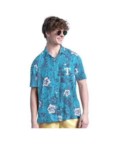 Margaritaville Men's Navy Texas Rangers Palm Shade Party Button-up Shirt In Blue