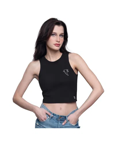 Starter Women's Black Atlanta Falcons Show Up Cropped Tank Top In Black