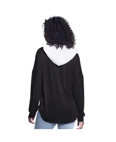 G-iii 4her By Carl Banks Women's Black San Antonio Spurs Bench Player Oversized Long Sleeve Hooded Top In Black