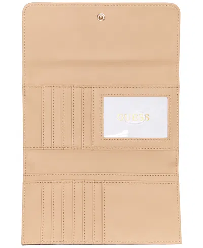 Guess Tinsley Leopard Print Slim Clutch In Brown