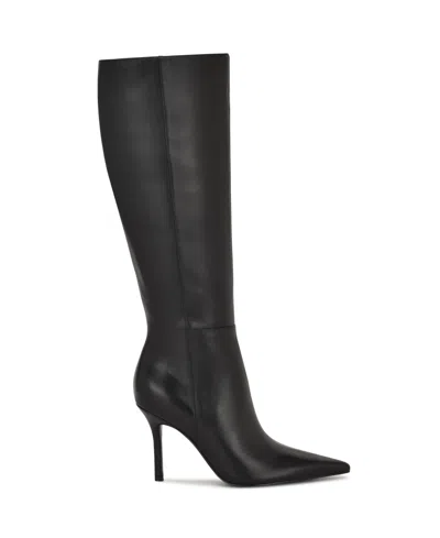Nine West Women's Gerty Tall Pointy Toe Stiletto Boots In Black