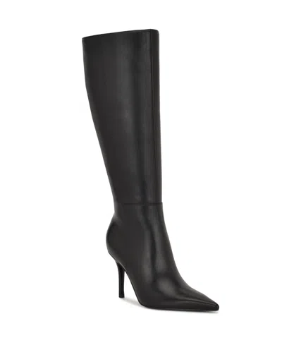 Nine West Women's Gerty Tall Pointy Toe Stiletto Boots In Black