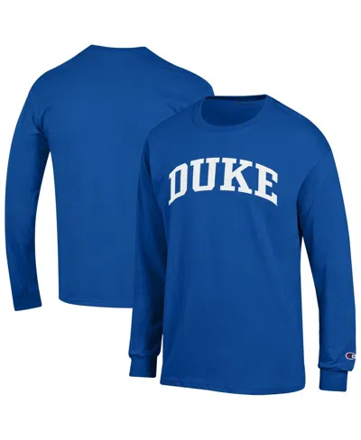 Champion Royal Duke Blue Devils Basic Arch Fleece Pullover Sweatshirt In Blue