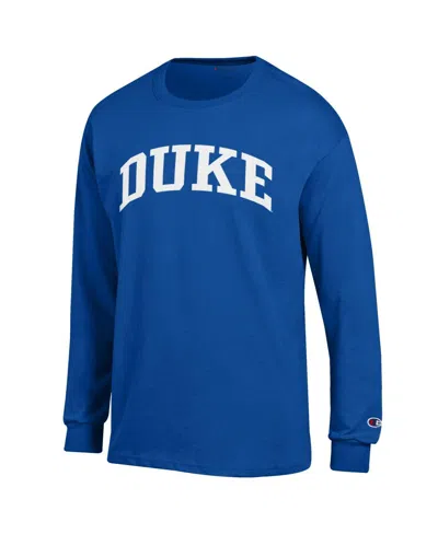 Champion Royal Duke Blue Devils Basic Arch Fleece Pullover Sweatshirt In Blue