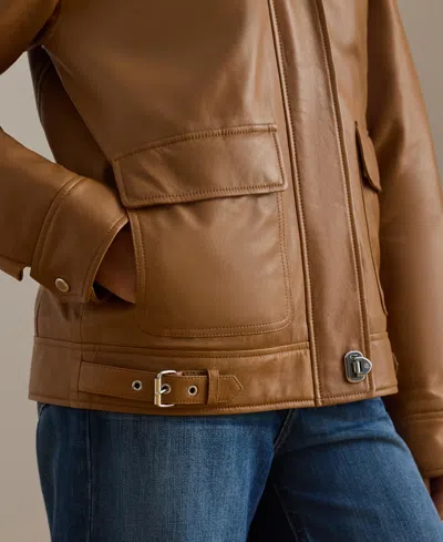 Ralph Lauren Women's Faux Shearling Trim Jacket In Brown