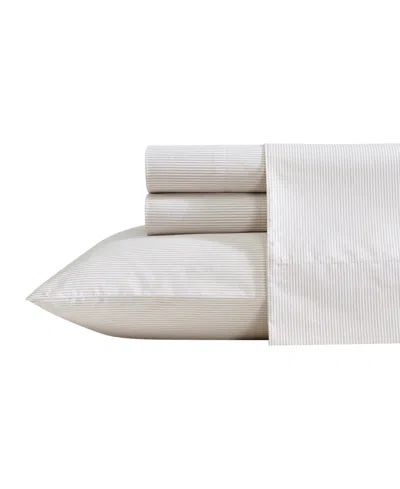 Nautica Cotton Percale 4-piece Sheet Set, King In White