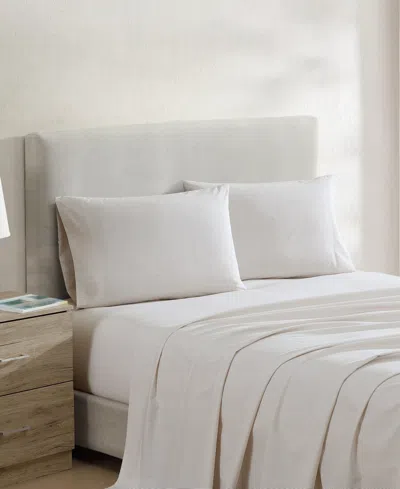 Nautica Cotton Percale 4-piece Sheet Set, King In White