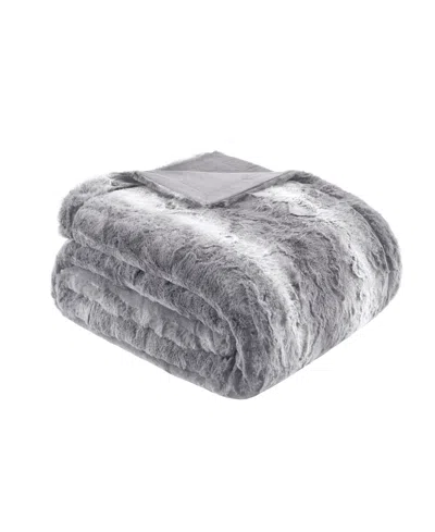 Madison Park Zuri Faux-fur Throw, 50" X 60" In Gray