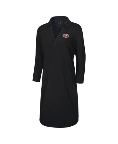 Tommy Bahama Women's Black San Francisco 49ers Ashby Isles Three-quarter Length Sleeve Pullover Jersey Dress In Black